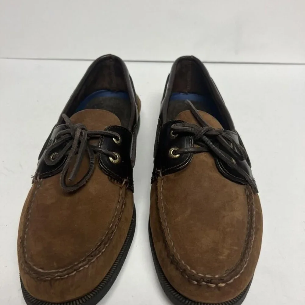 Sperry Mens Authentic Original Boat Shoes Brown Leather Size 11.5 M